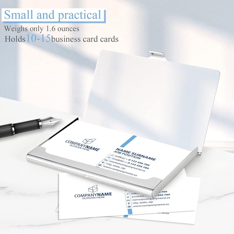 Xavier 2 Pack Business Card Holder，Color Printing Men's and Women's Business Card Case，Ultra-Thin Metal Business Card Organizer，Carry-on Pocket Wallet Business Card Holder - Image 3